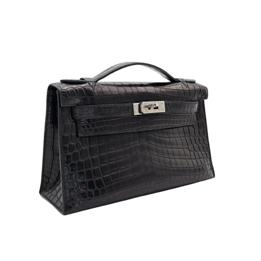 Hermès Kelly 22 Black Premium Cow Leather Palladium Hardware
