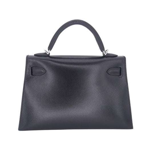 Hermès Mini Kelly 19 Blue Premium Cow Leather Palladium Hardware