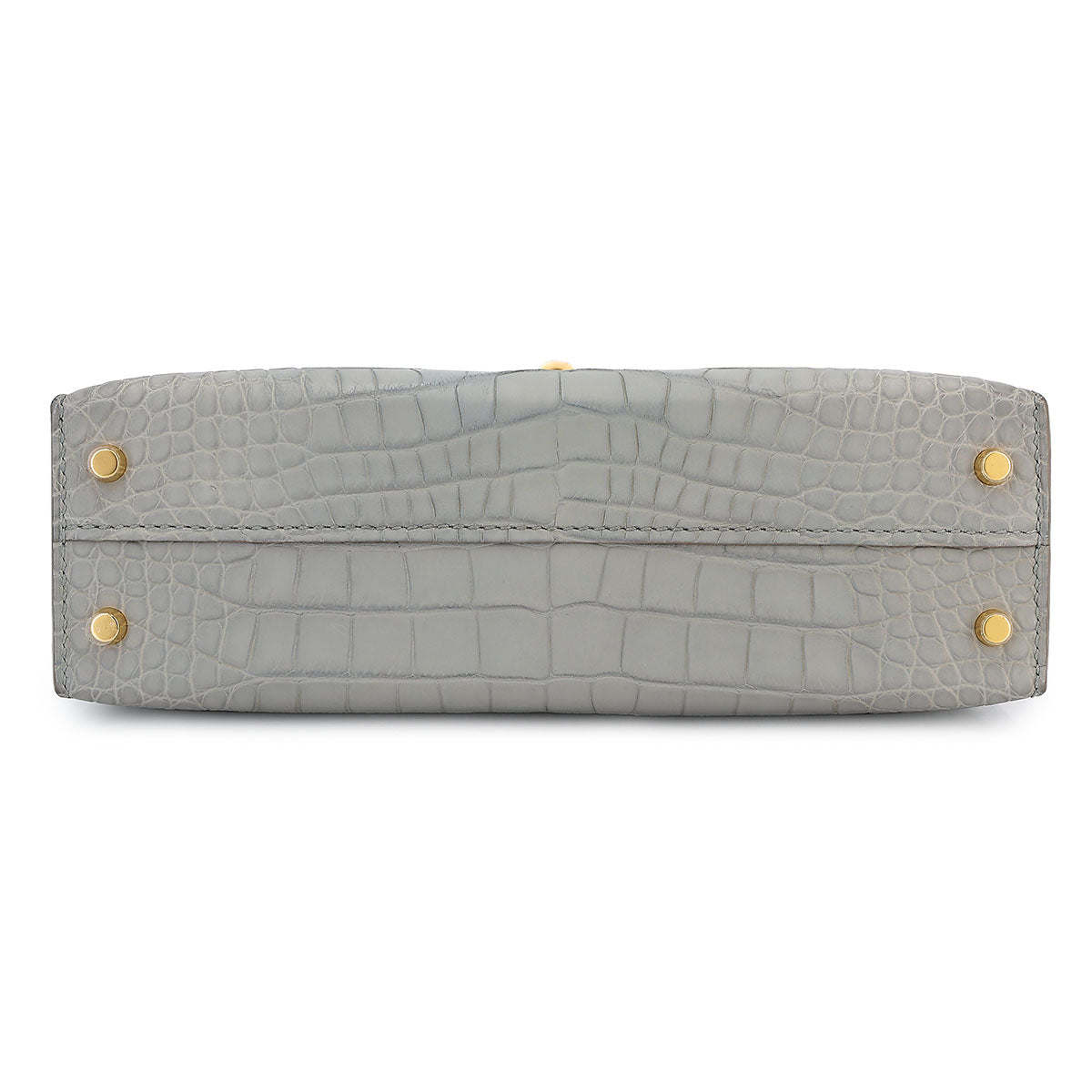 Hermès Mini Kelly II Premium Cow Leather Glacier White Golden Hardware
