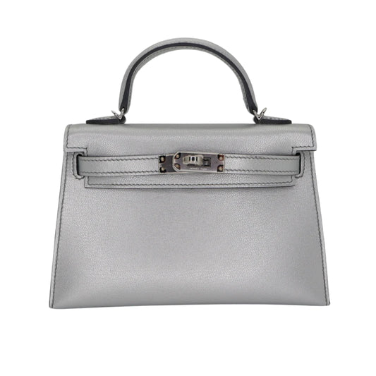 Hermès Kelly 25 Olympic Commemorative Edition Cow Leather Silver Series Handbag