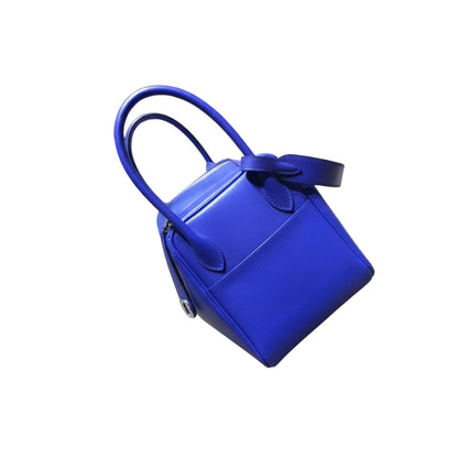 Hermès Lindy 26 Blue Electric Swift Leather Silver Hardware