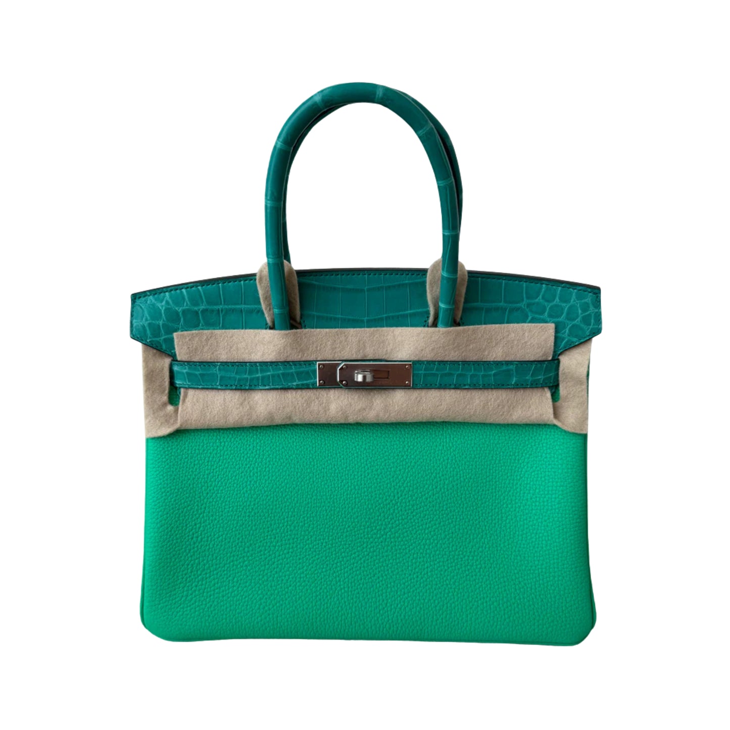Hermès Birkin 25cm Bamboo Green Cow Leather Palladium Hardware
