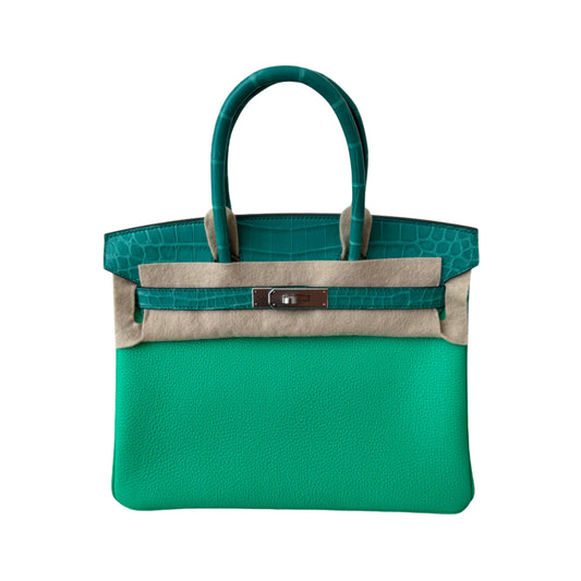 Hermès Birkin 25cm Bamboo Green Cow Leather Palladium Hardware