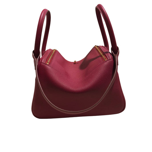 Hermès Lindy 26 Imported Red Wine Cow Leather Testing