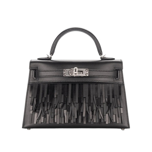 Mini Kelly 19 Premium Cow Leather Handbag with Tassel Detail