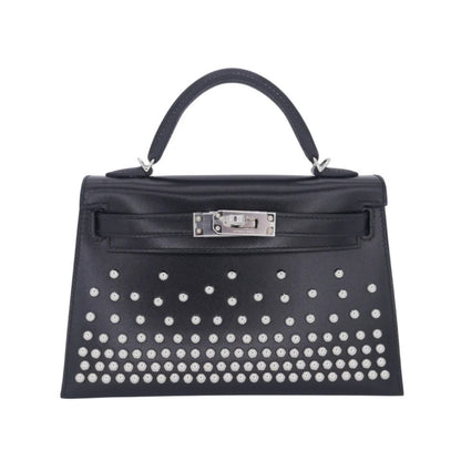 Hermès Mini Kelly 19 Blue Premium Cow Leather Palladium Hardware