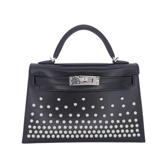 Hermès Mini Kelly 19 Blue Premium Cow Leather Palladium Hardware