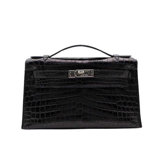 Hermès Kelly 22 Black Premium Cow Leather Palladium Hardware