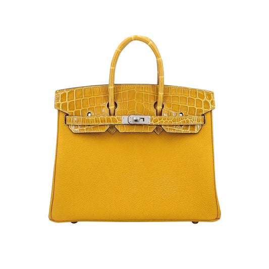 Hermès Birkin 35 Amber Yellow Cow Leather Palladium Hardware