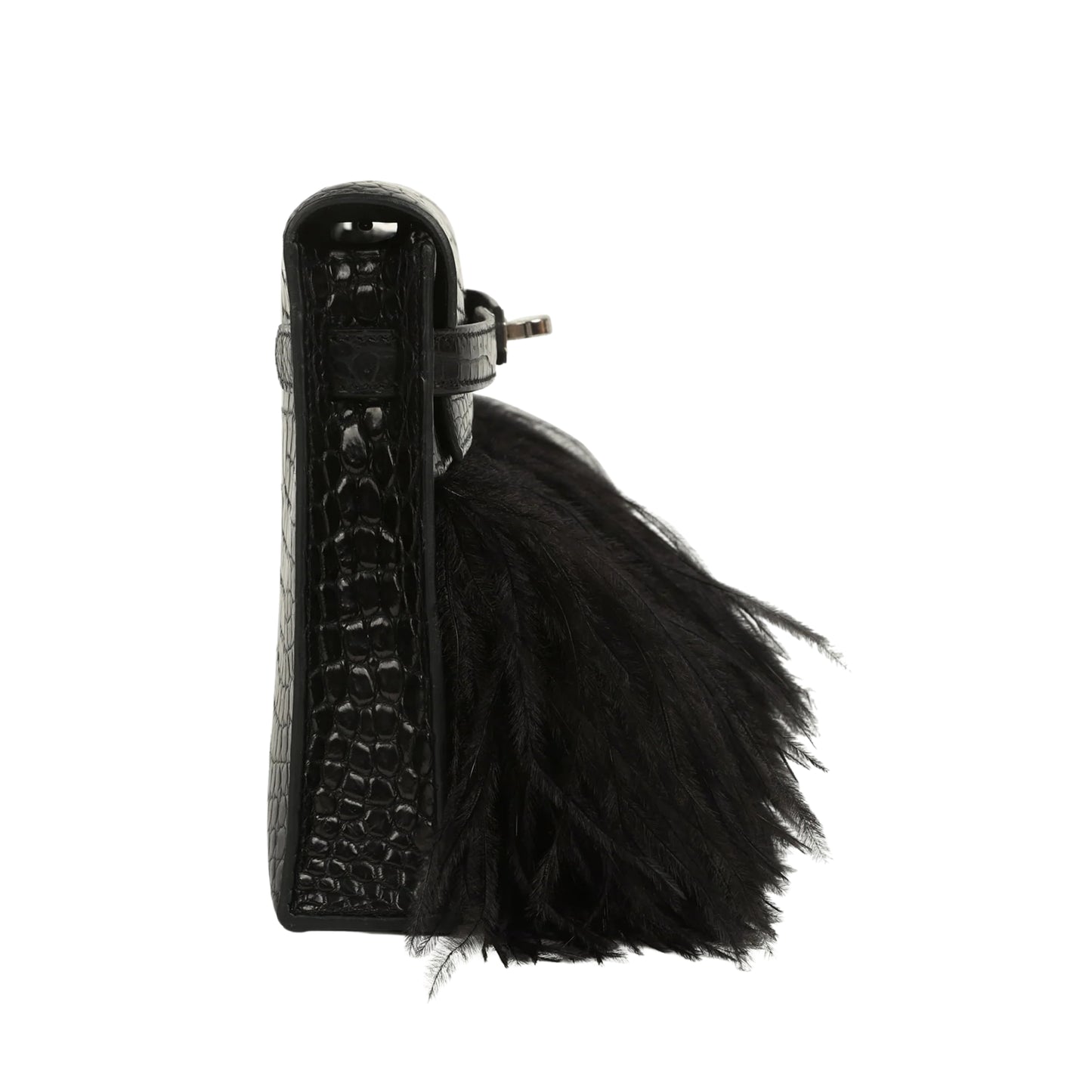 Hermès Kelly Elan Black Premium Cow Leather Silver Hardware