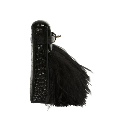 Hermès Kelly Elan Black Premium Cow Leather Silver Hardware