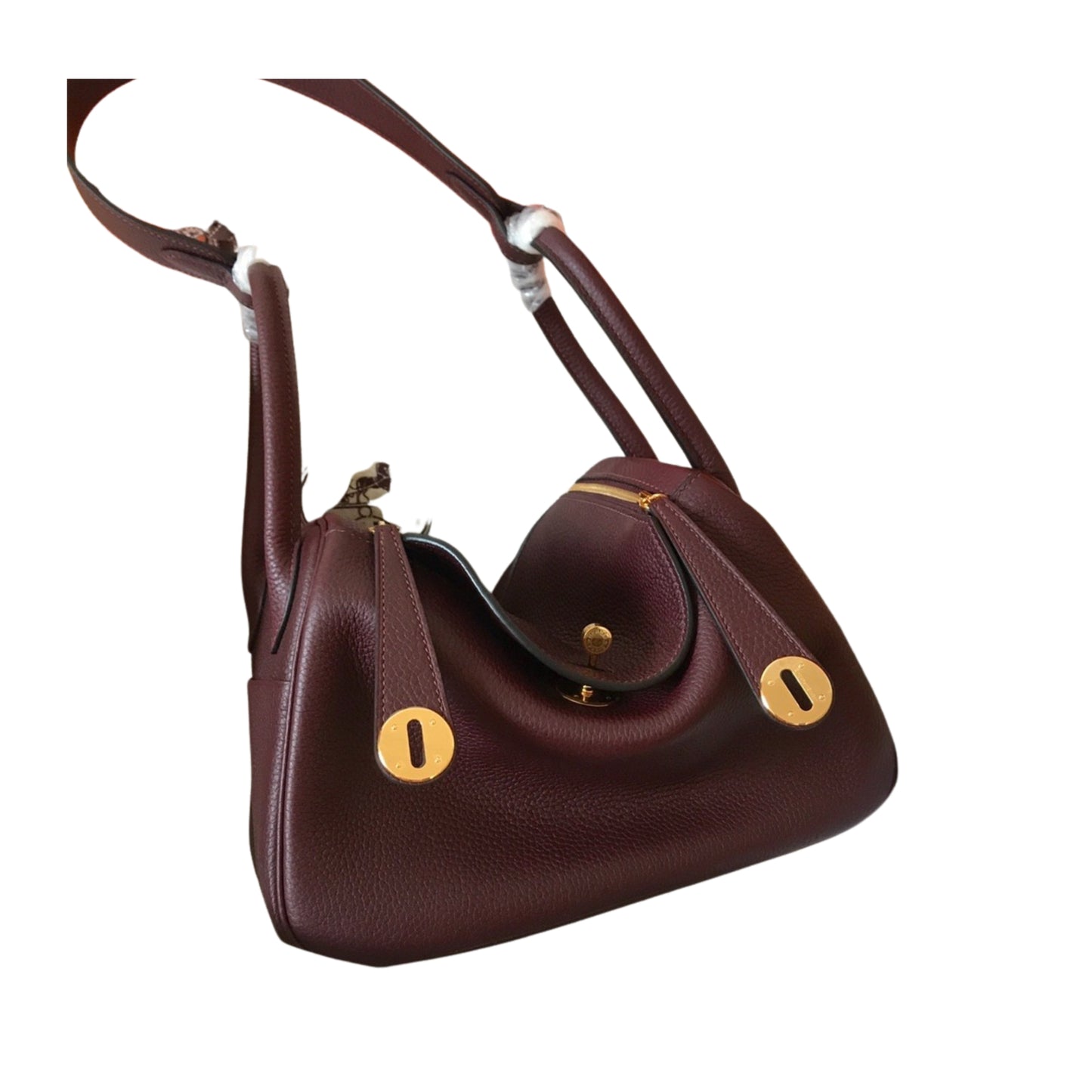Hermès Lindy 26 Brick Red Original Togo Leather Golden Hardware