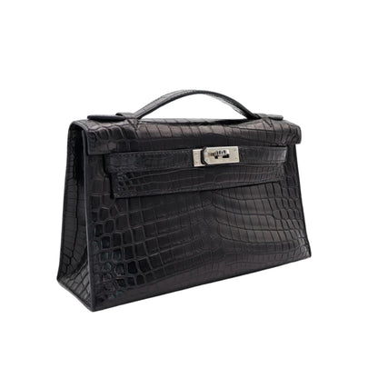 Hermès Kelly 22 Black Premium Cow Leather Palladium Hardware