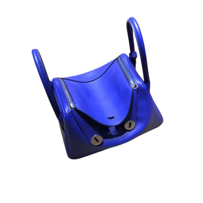 Hermès Lindy 26 Blue Electric Swift Leather Silver Hardware