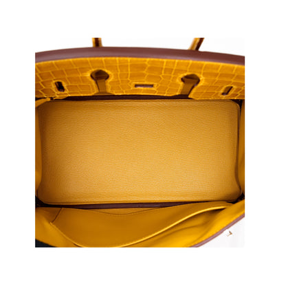 Hermès Birkin 35 Amber Yellow Cow Leather Palladium Hardware