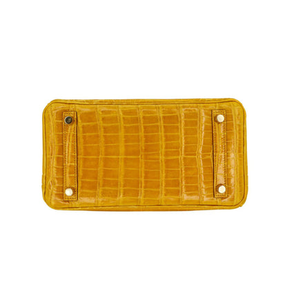 Hermès Birkin 30 Amber Yellow Premium Cow Leather Palladium Hardware