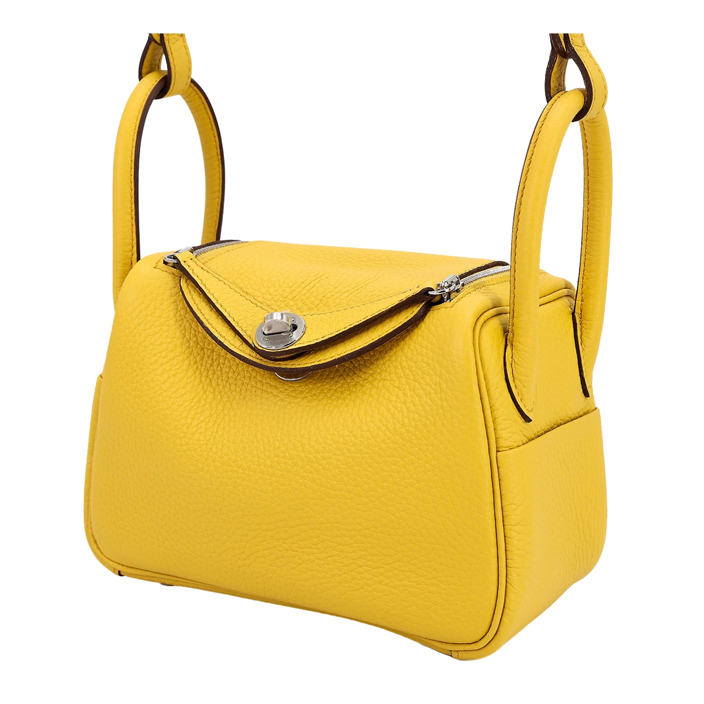 Hermès Lindy 26 Amber Yellow Original Cow Leather Silver & Palladium Hardware
