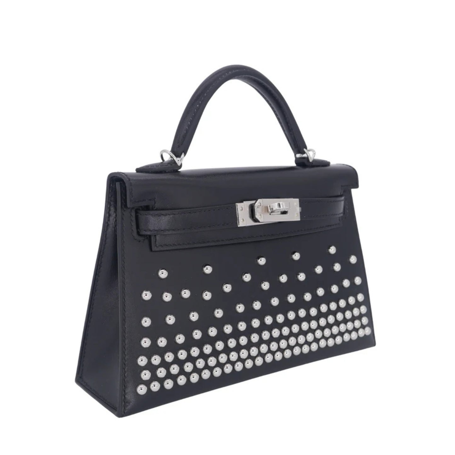 Hermès Mini Kelly 19 Blue Premium Cow Leather Palladium Hardware