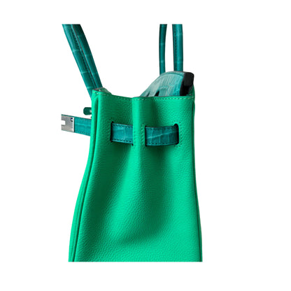 Hermès Birkin 25cm Bamboo Green Cow Leather Palladium Hardware