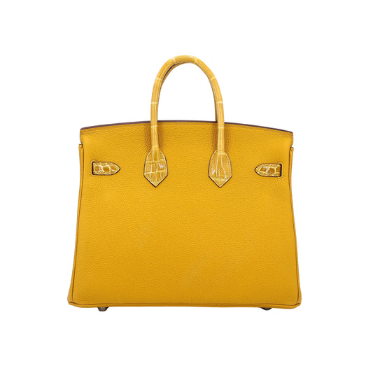 Hermès Birkin 35 Amber Yellow Cow Leather Palladium Hardware