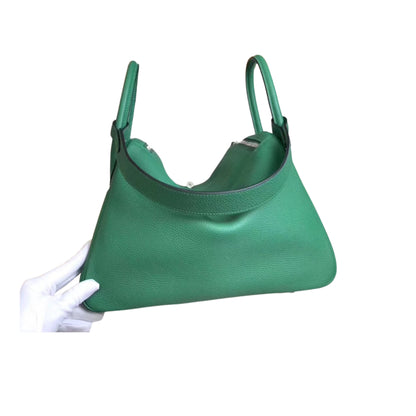 Hermès Lindy 26 Green Cow Leather Golden or Palladium Hardware