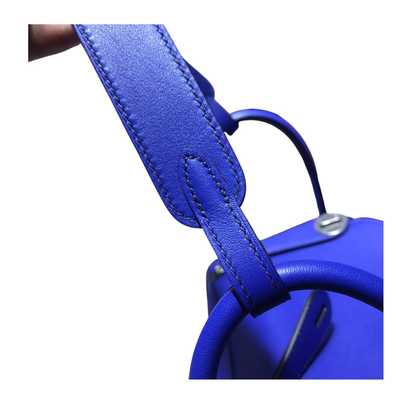 Hermès Lindy 26 Blue Electric Swift Leather Silver Hardware