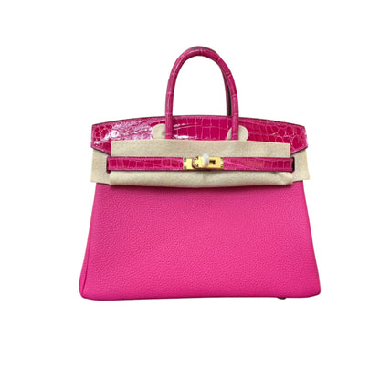 Hermès Birkin 25 Rose Red Cow Leather Palladium Hardware