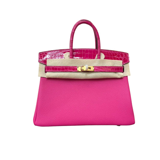 Hermès Birkin 25 Rose Red Cow Leather Palladium Hardware