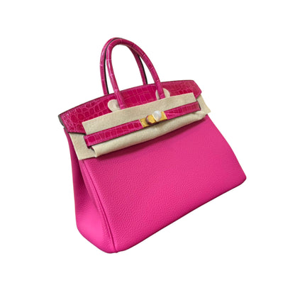 Hermès Birkin 25 Rose Red Cow Leather Palladium Hardware