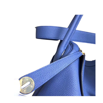 Hermès Lindy 26 Agate Blue Togo Calfskin Leather Golden Hardware