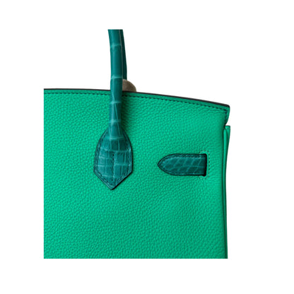 Hermès Birkin 25cm Bamboo Green Cow Leather Palladium Hardware