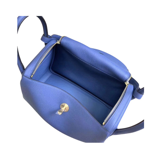 Hermès Lindy 26 Agate Blue Togo Calfskin Leather Golden Hardware