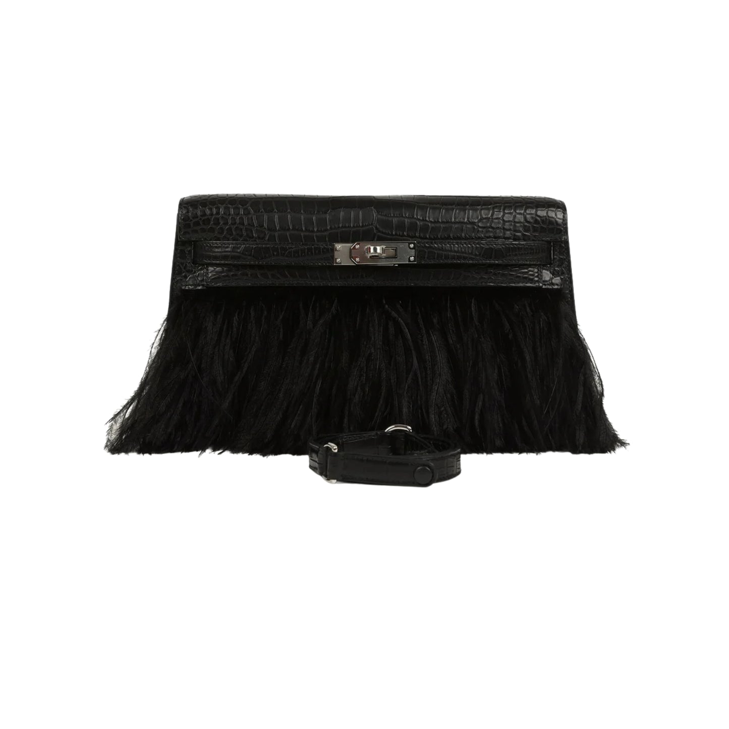 Hermès Kelly Elan Black Premium Cow Leather Silver Hardware