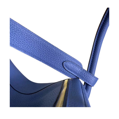 Hermès Lindy 26 Agate Blue Togo Calfskin Leather Golden Hardware