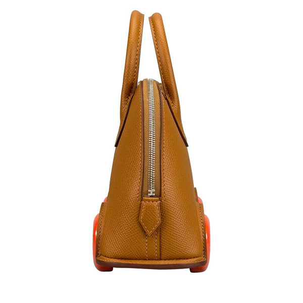 Hermès Bolide on Wheels 37 Premium Cow Leather Golden Brown with Orange Wheels