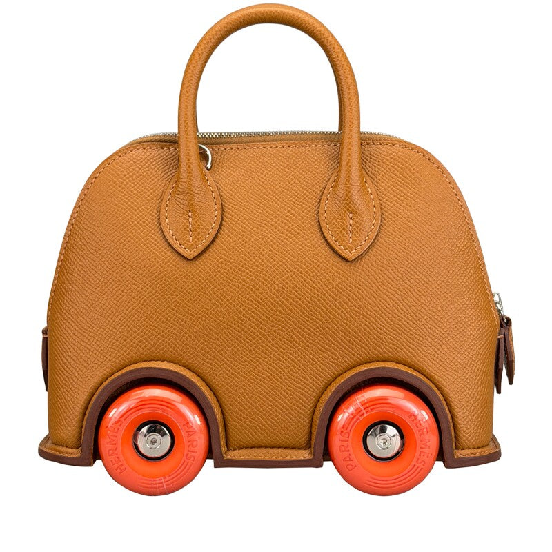 Hermès Bolide on Wheels 37 Premium Cow Leather Golden Brown with Orange Wheels